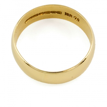 18ct gold 6.6g 6.6mm D-shape Wedding Ring size W